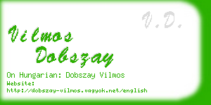 vilmos dobszay business card